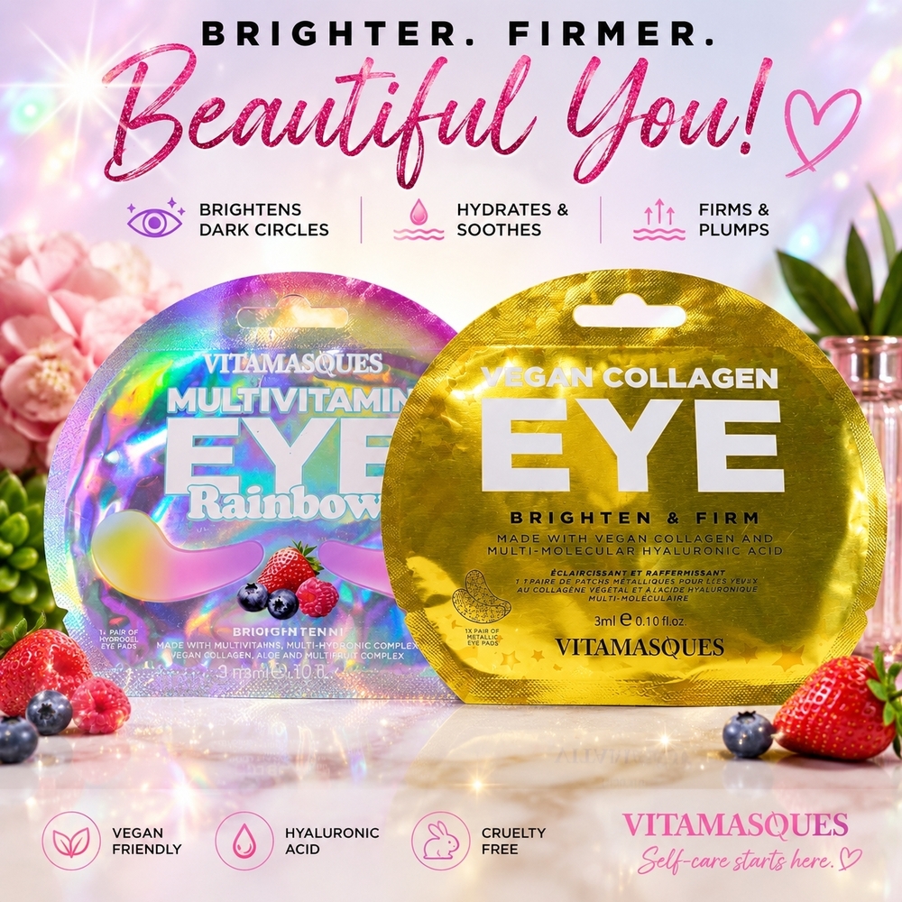 Vitamasques Mask Women Men Rainbow 2pc Clean Beauty Vegan Collagen Skincare Mask